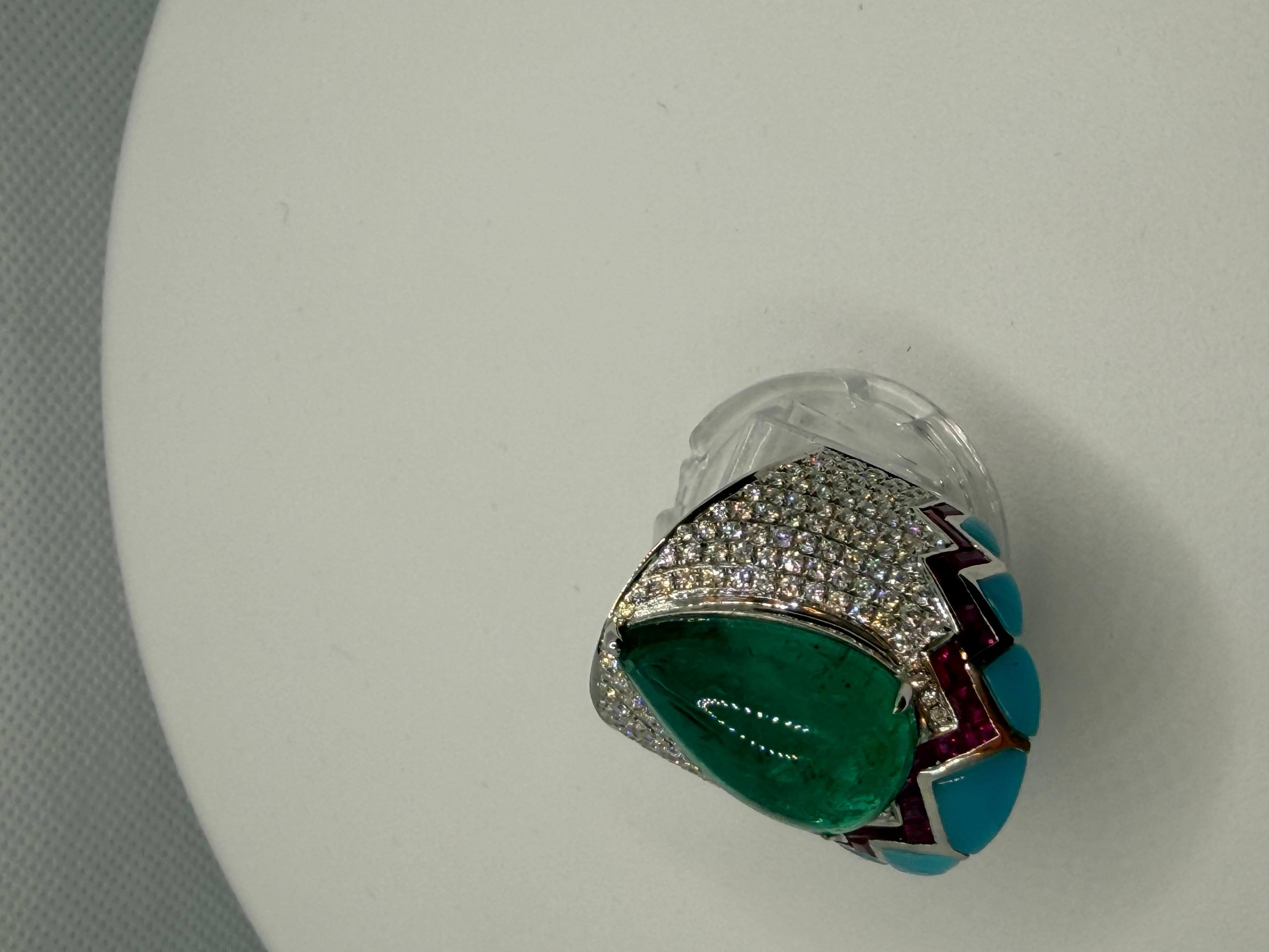 Smaragd Sugarloaf Royale Ring - 10,40 Karat sambischer Smaragd im Angebot 9