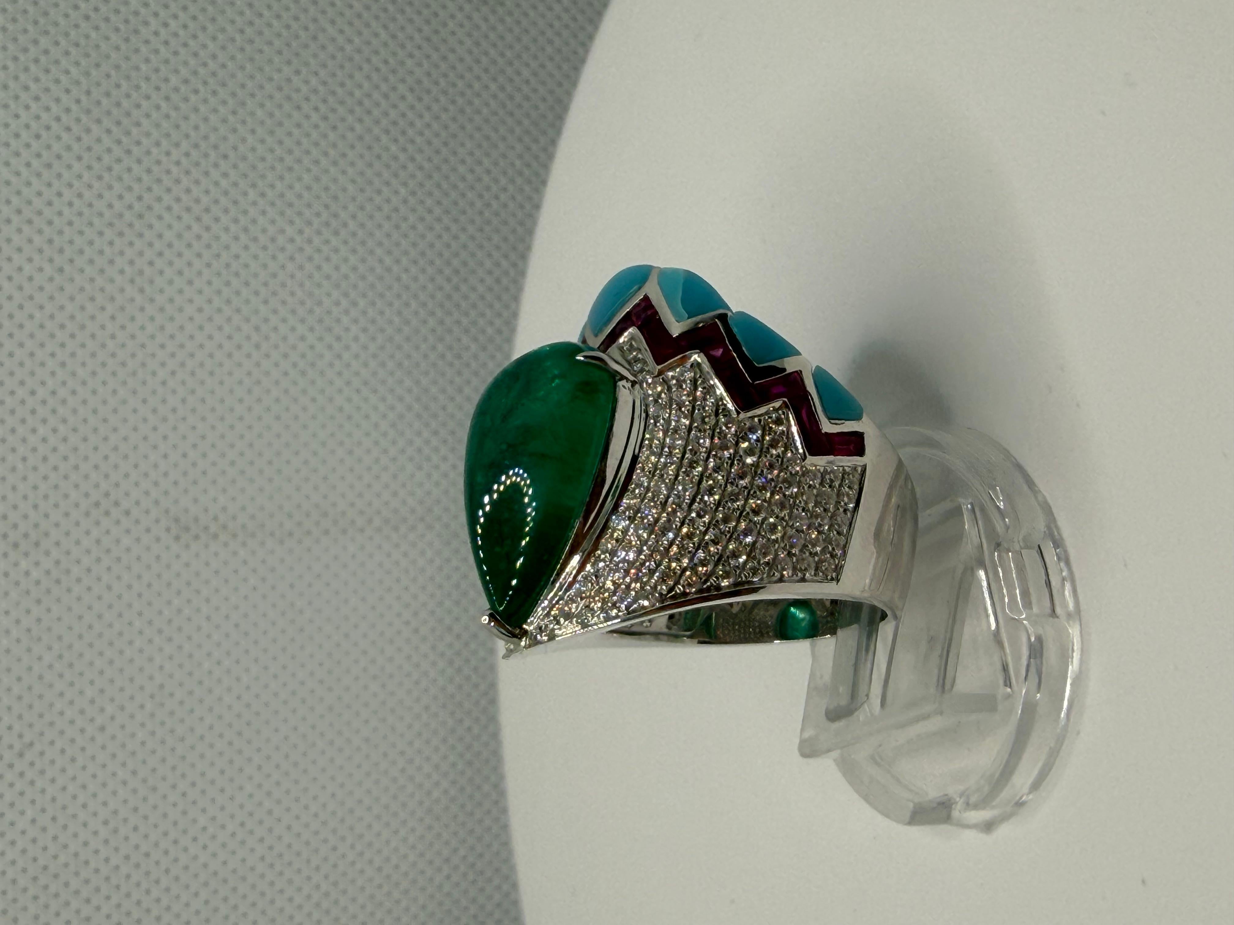 Smaragd Sugarloaf Royale Ring - 10,40 Karat sambischer Smaragd im Angebot 10