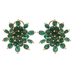 Emerald Supernova Earrings in 18kt Gold