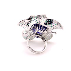 Umwandelbarer Smaragd Tansanit Saphir Diamant-Ring in einen Anhänger