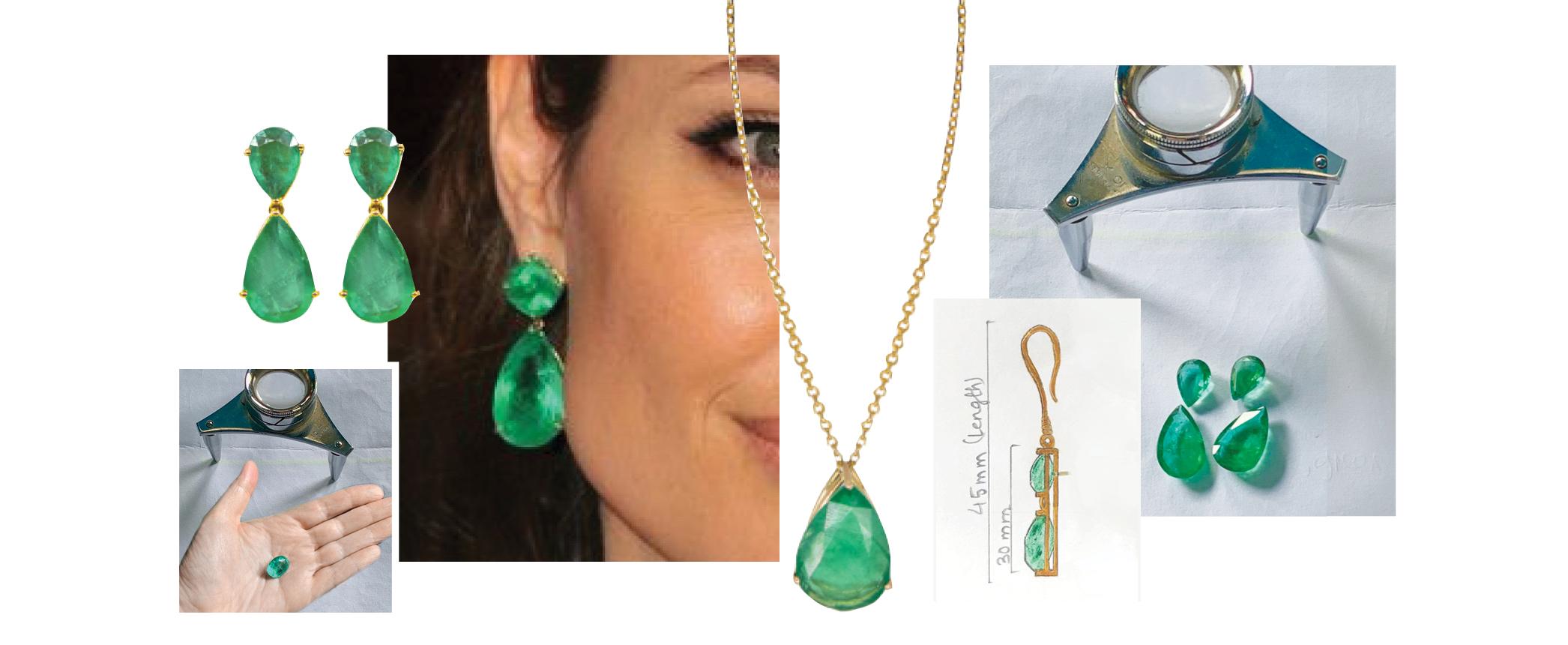 Pear Cut A Certified Emerald  Pear Drop Pendant  For Sale