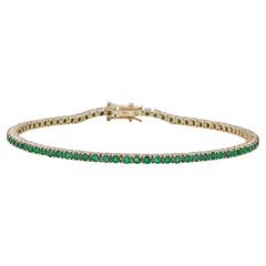 Emerald Tennis Bracelet - 14K Yellow Gold - 6.5"