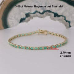 Emerald Tennis Bracelet 3.00ct Solid Gold