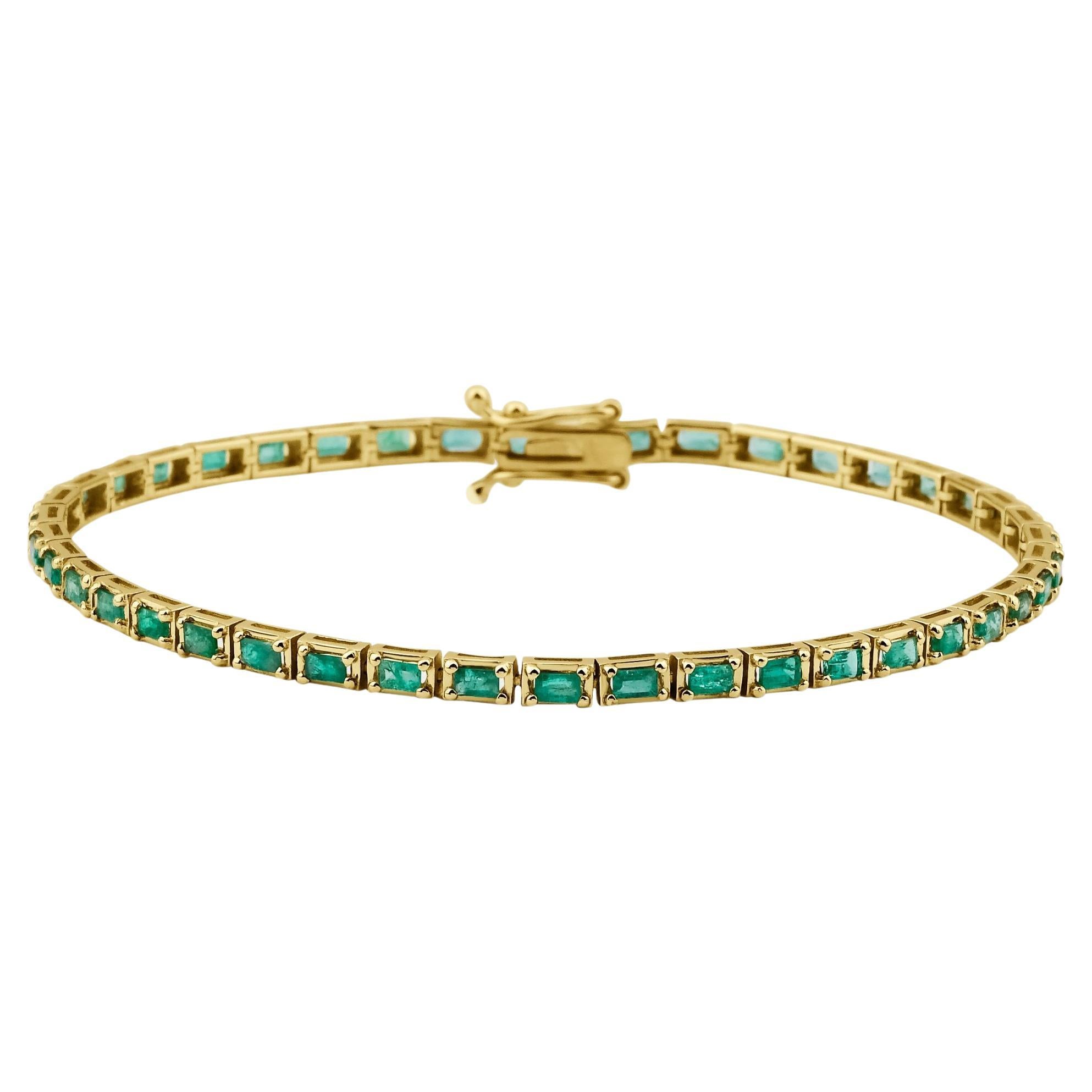 Emerald Tennis Bracelet 3.00ct Solid Gold