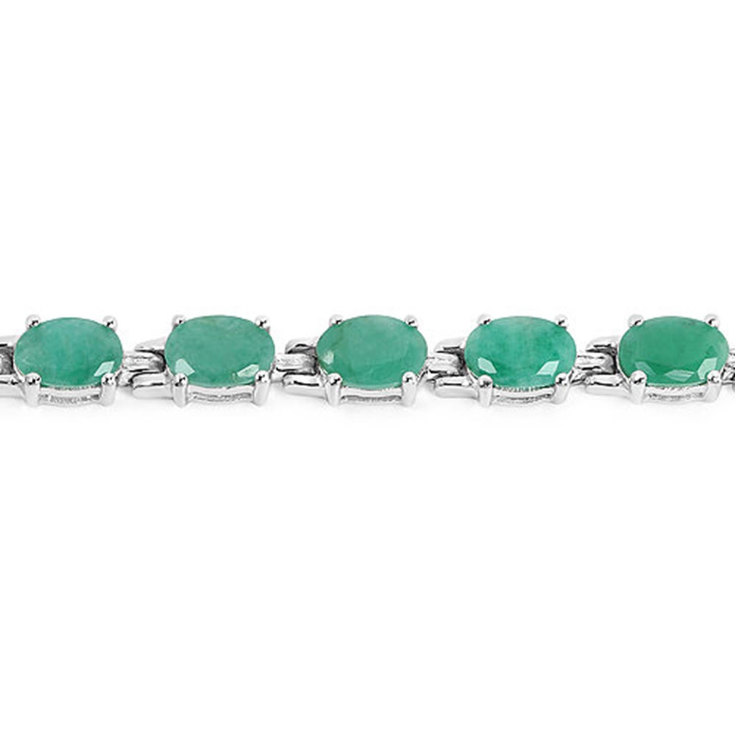 Pulsera de esmeralda 9,60 quilates Plata de Ley Contemporáneo en venta