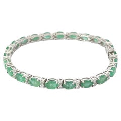 Bracciale Tennis con smeraldo in argento 925 Gioielli per la festa di San Silvestro