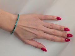 Smaragd-Tennisarmband Weißgold 18k Natürliche grüne Smaragde 18cm x 3,5mm MXHM