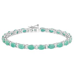 Smaragd-Tennisarmband Weißer Topas 10,4 Karat Silber