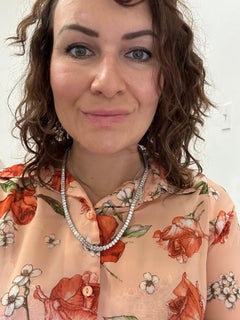 Emerald Tennis necklace 18kt gold exquisite