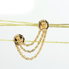Emerald Thread Earrings Made In 14K Yellow Gold