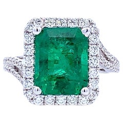 Emerald Twist Ring (ref #17367) GIA CETIFIED
