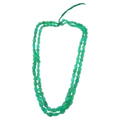 Tiffany and Co., Emerald and Diamond Two Strand Necklace For Sale at ...