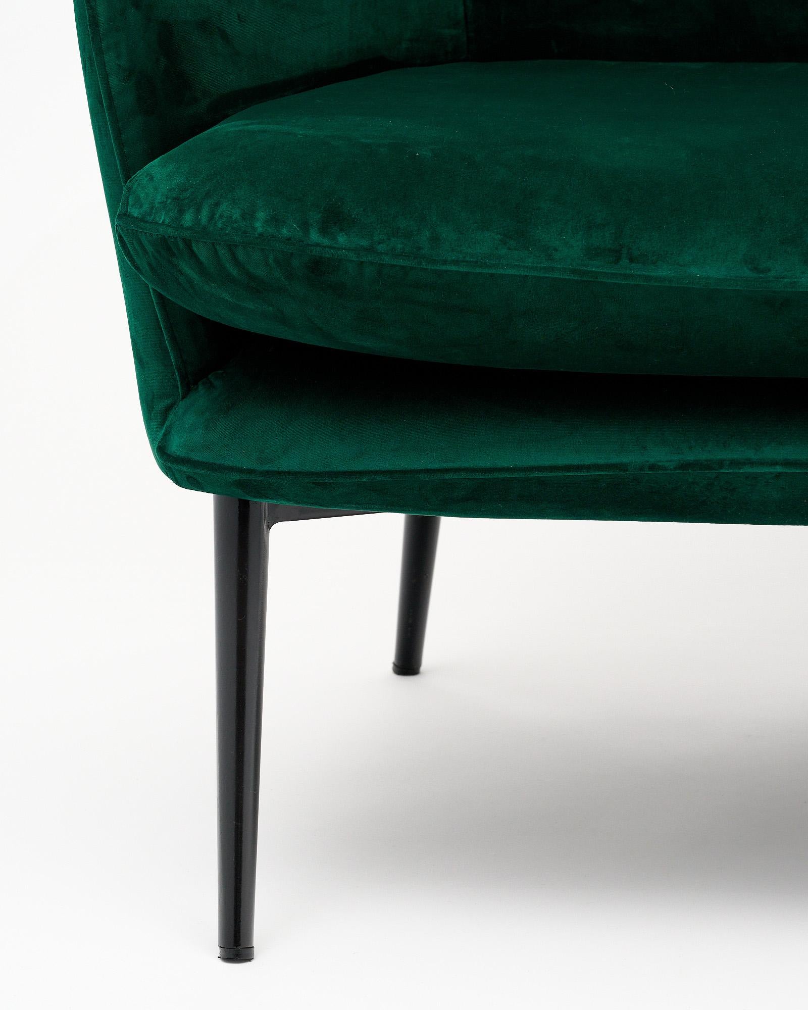 Contemporary Emerald Velvet Settee by PolsPotten For Sale