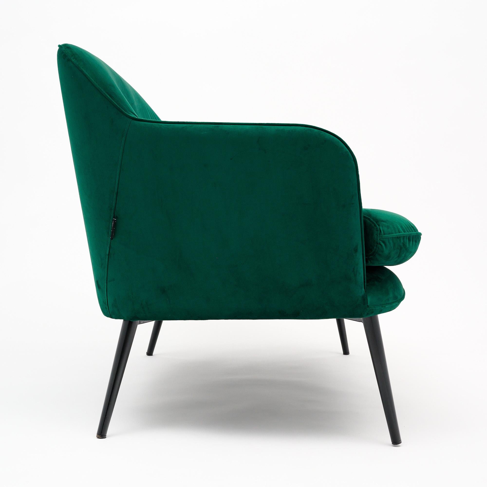 Emerald Velvet Settee by PolsPotten For Sale 1