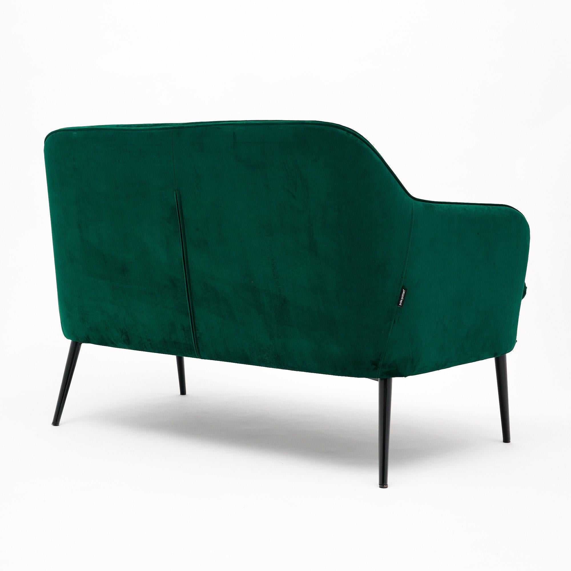 Emerald Velvet Settee by PolsPotten For Sale 2