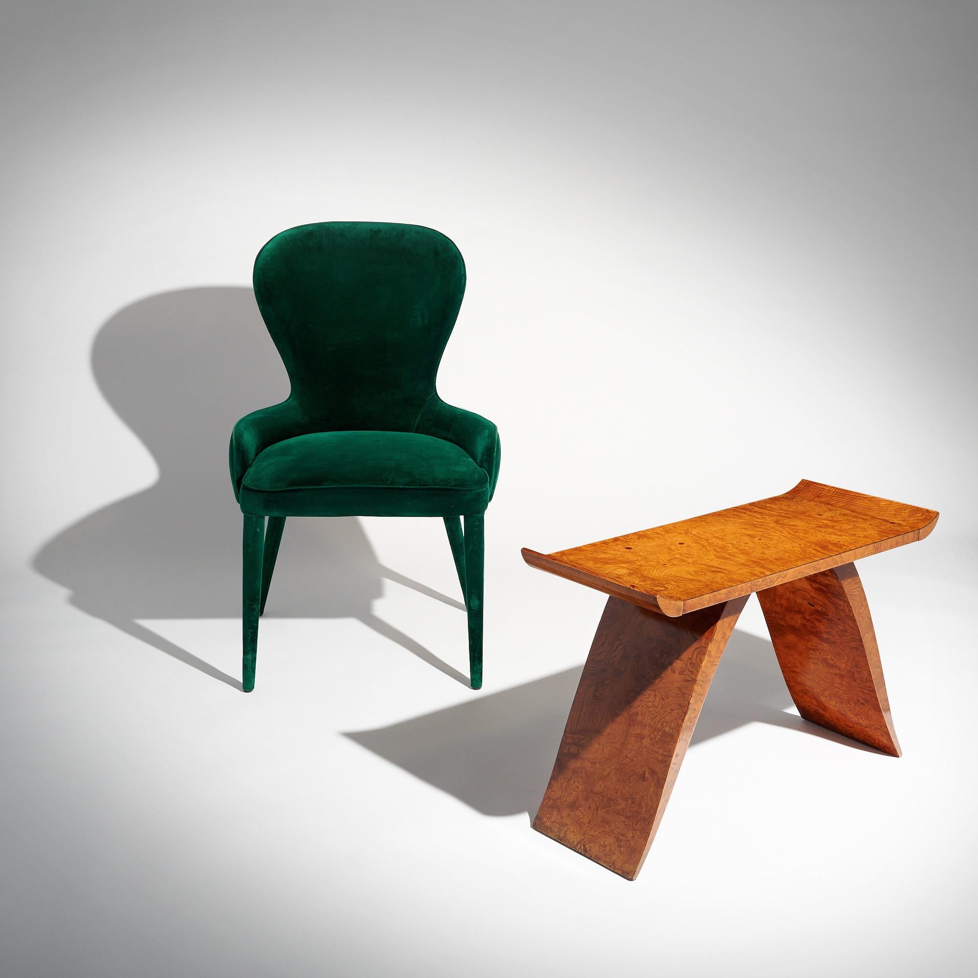 Emerald Velvet Vintage Side Chair For Sale 4