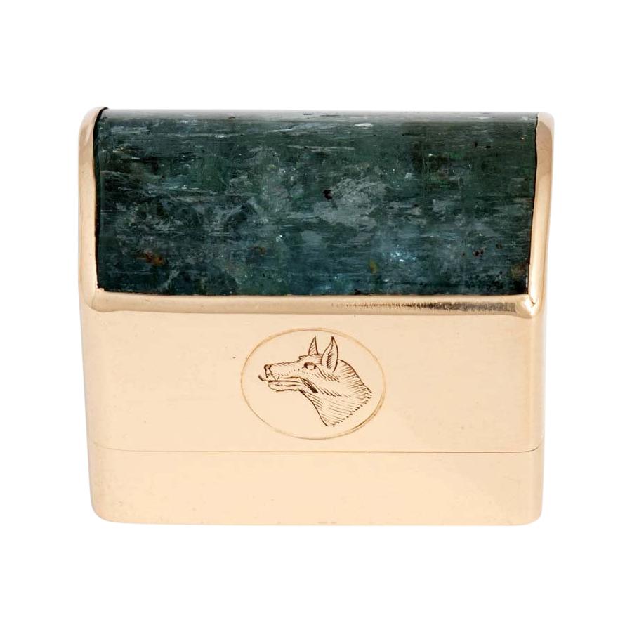 Emerald Verdura Custom Pillbox for Purse or Handbag For Sale