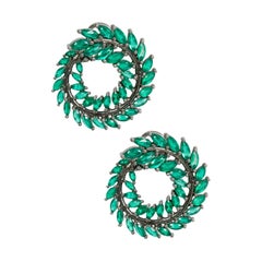 Emerald Vine Coil Earrings