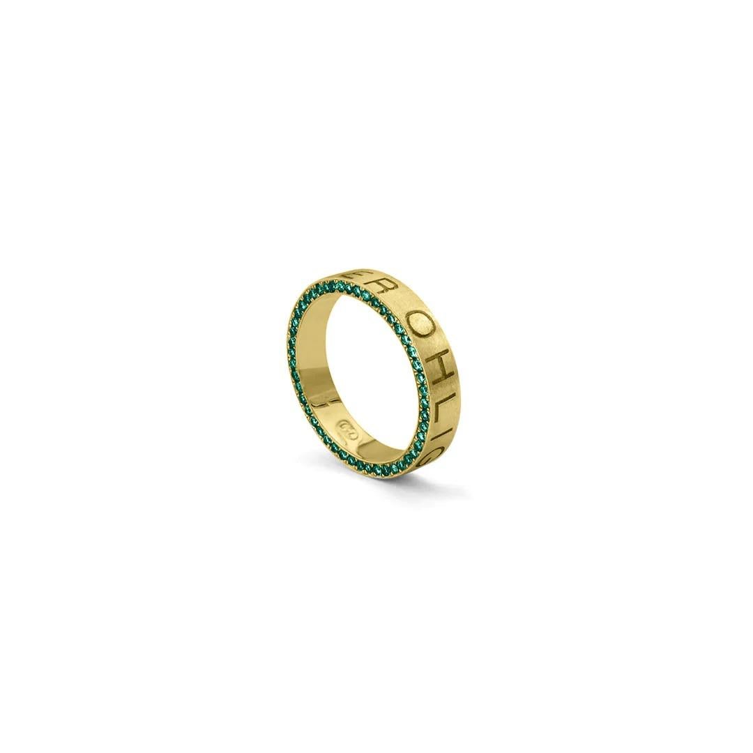 For Sale:  Emerald Wedding Ring Eternity Ring in 18ct Yellow Gold and Emeralds 4
