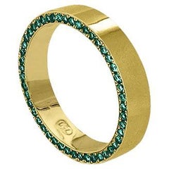Smaragd Ehering Eternity Ring aus 18 Karat Gelbgold und Smaragden