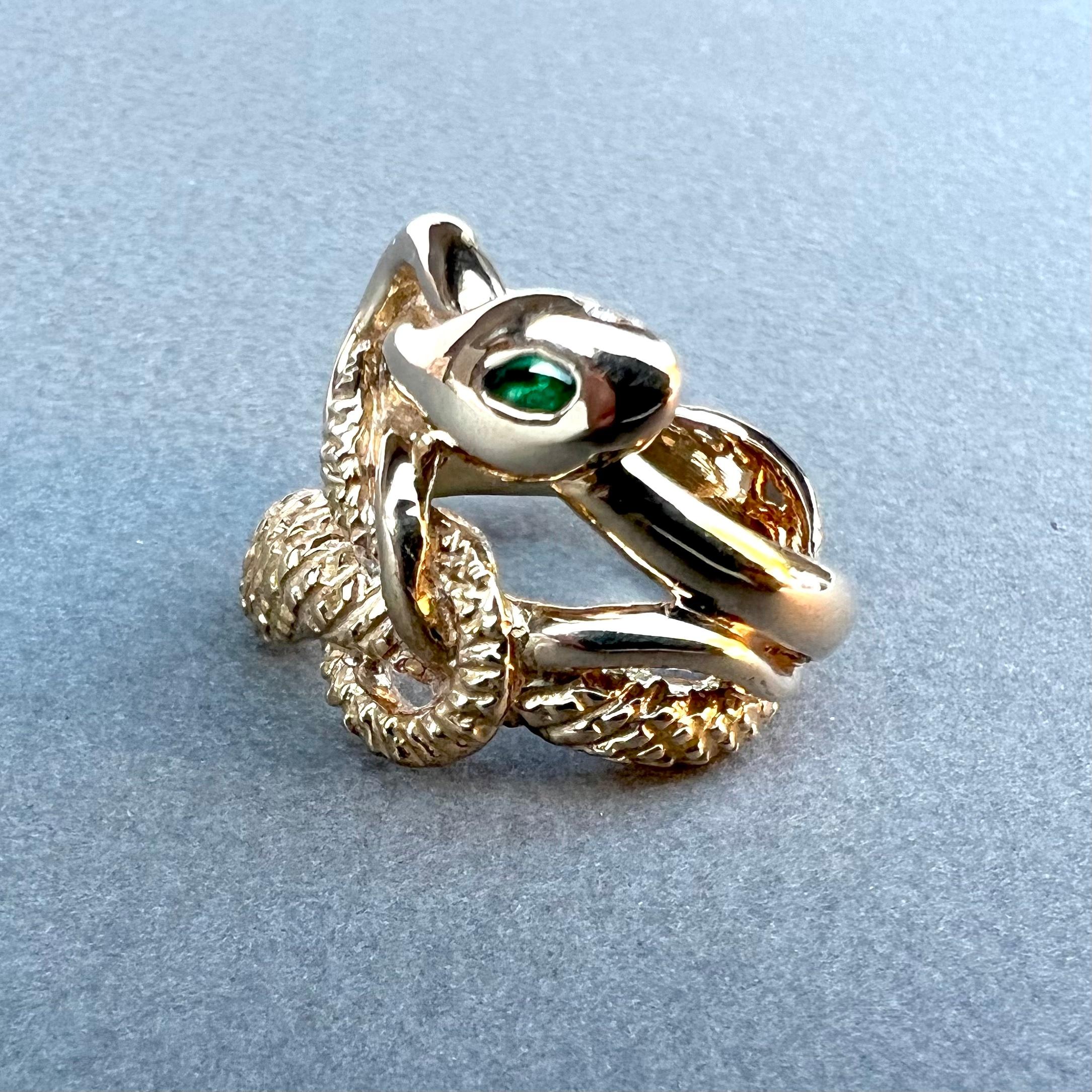 Esmeralda Blanco Diamante Rubí Ojos Serpiente Anillo Estilo Victoriano J DAUPHIN Corte marquesa en venta
