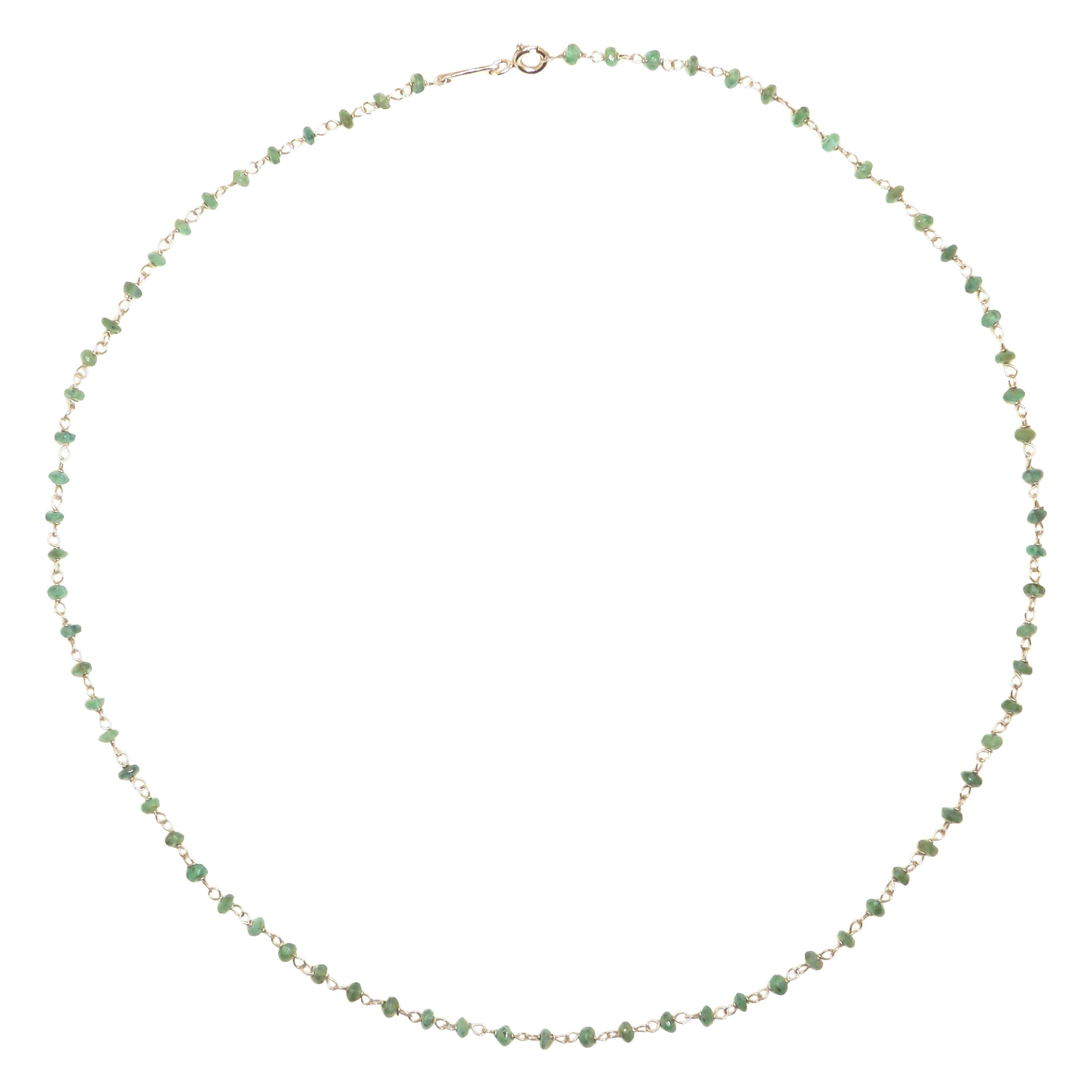 Emerald White Gold Necklace Handcrafted in Italy by Botta Gioielli