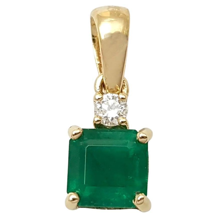 Emerald Carved Pendant Set in Diamond Surround 18K at 1stDibs