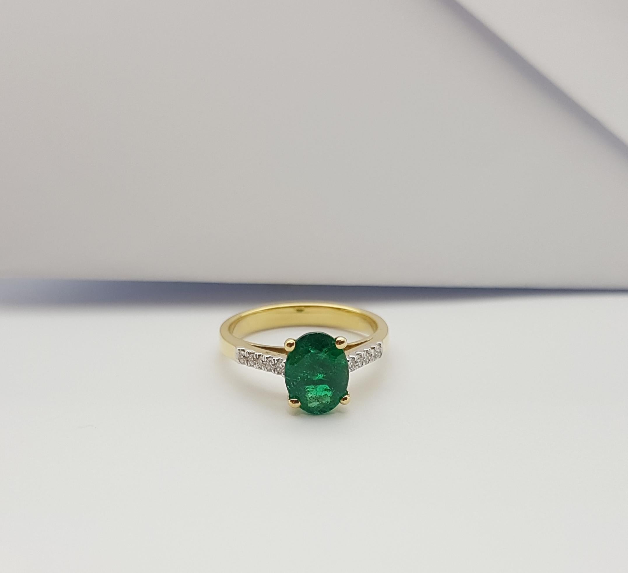 Ring mit Smaragd und Diamant in 18 Karat Goldfassung im Angebot 7