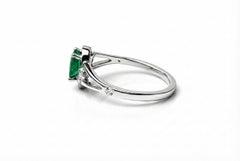 Emerald with Diamonds in White Gold Engagment Ring by Alexander Leyser
