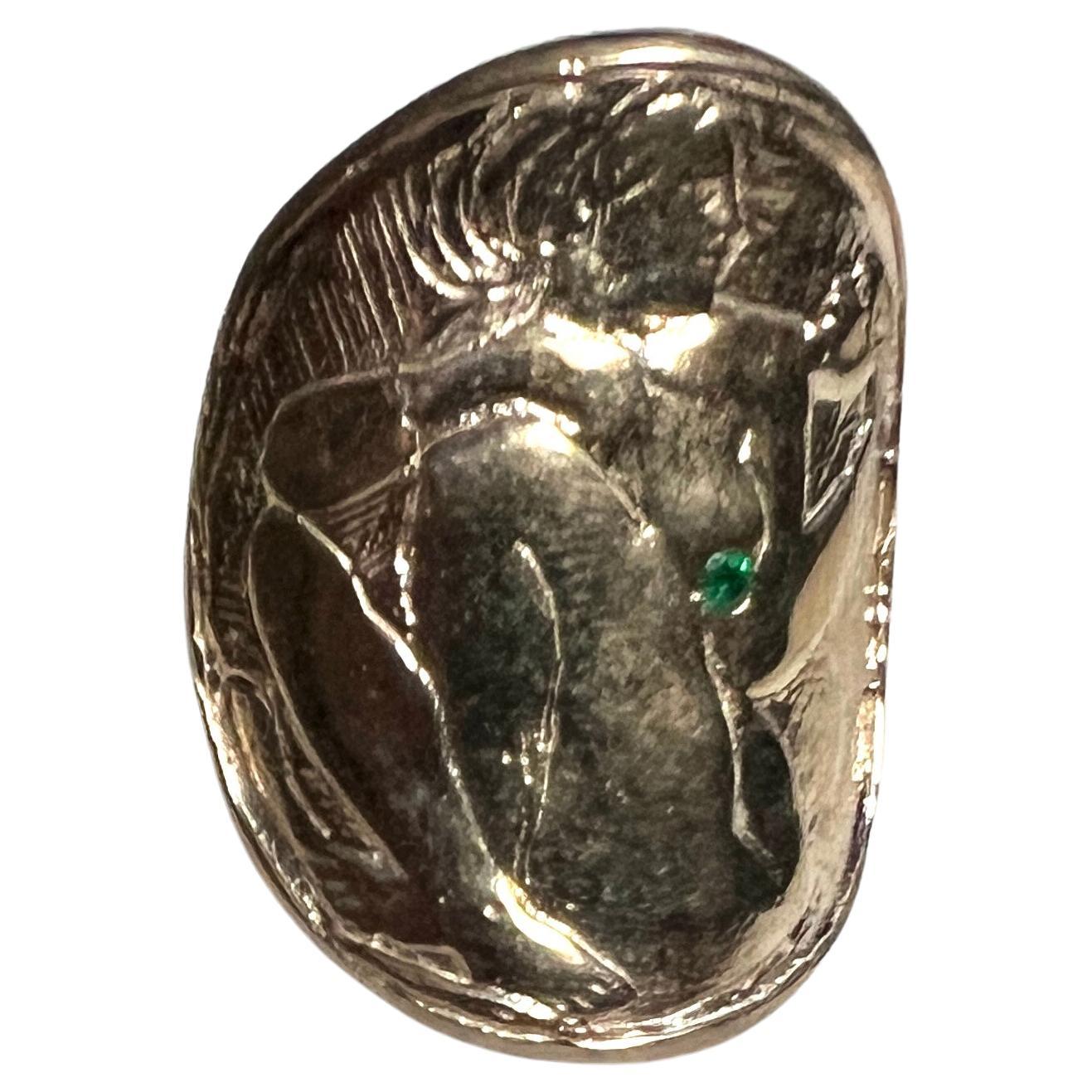 Contemporary Emerald Woman Ring Medal Coin For Sale