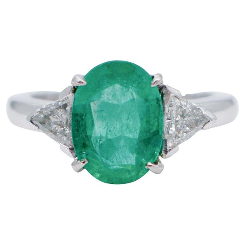 Keith Davis Emerald Diamond Platinum Ring For Sale at 1stDibs
