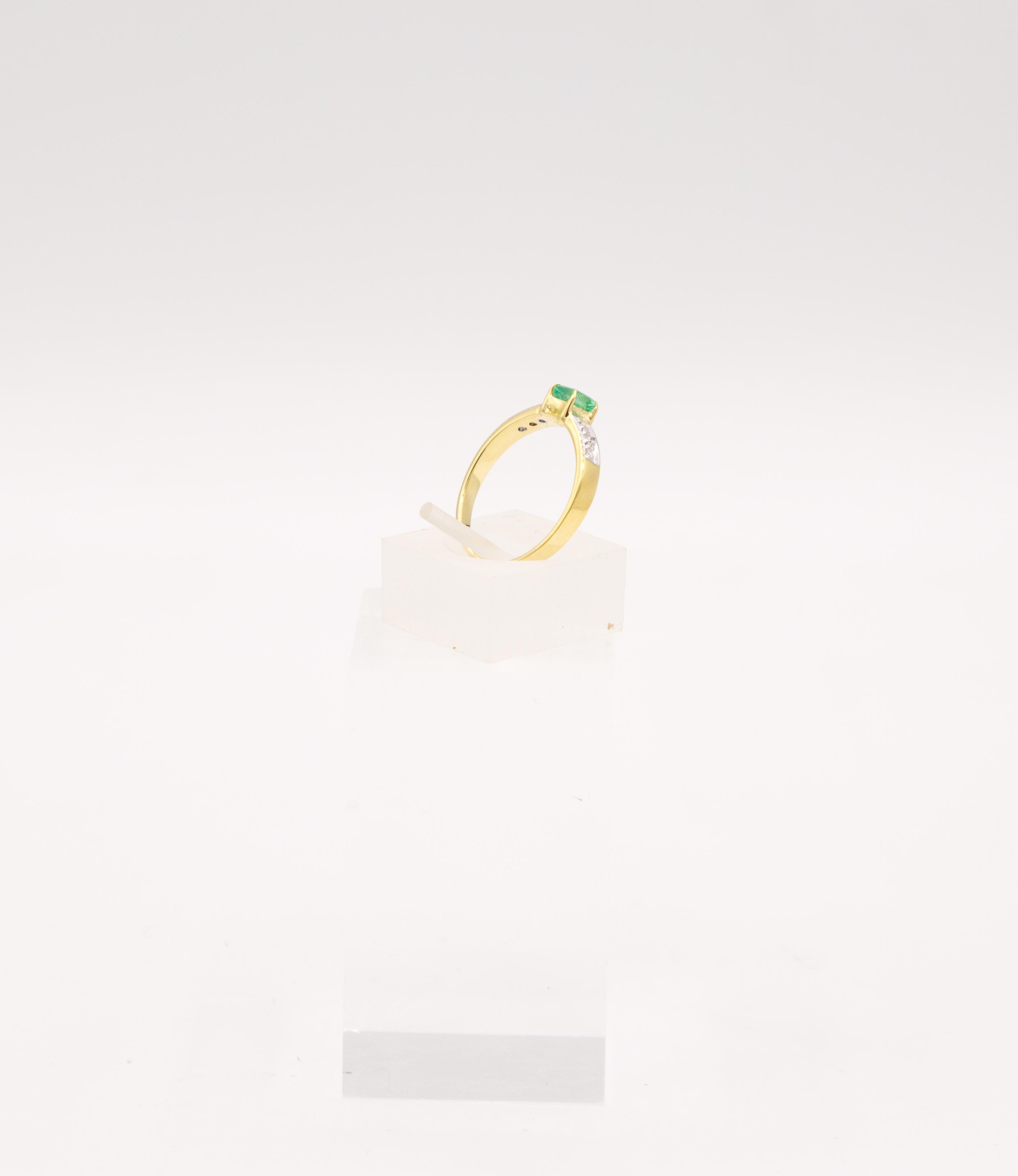 Smaragddring-Diamant 14 k im Zustand „Neu“ im Angebot in Bad Kissingen, DE