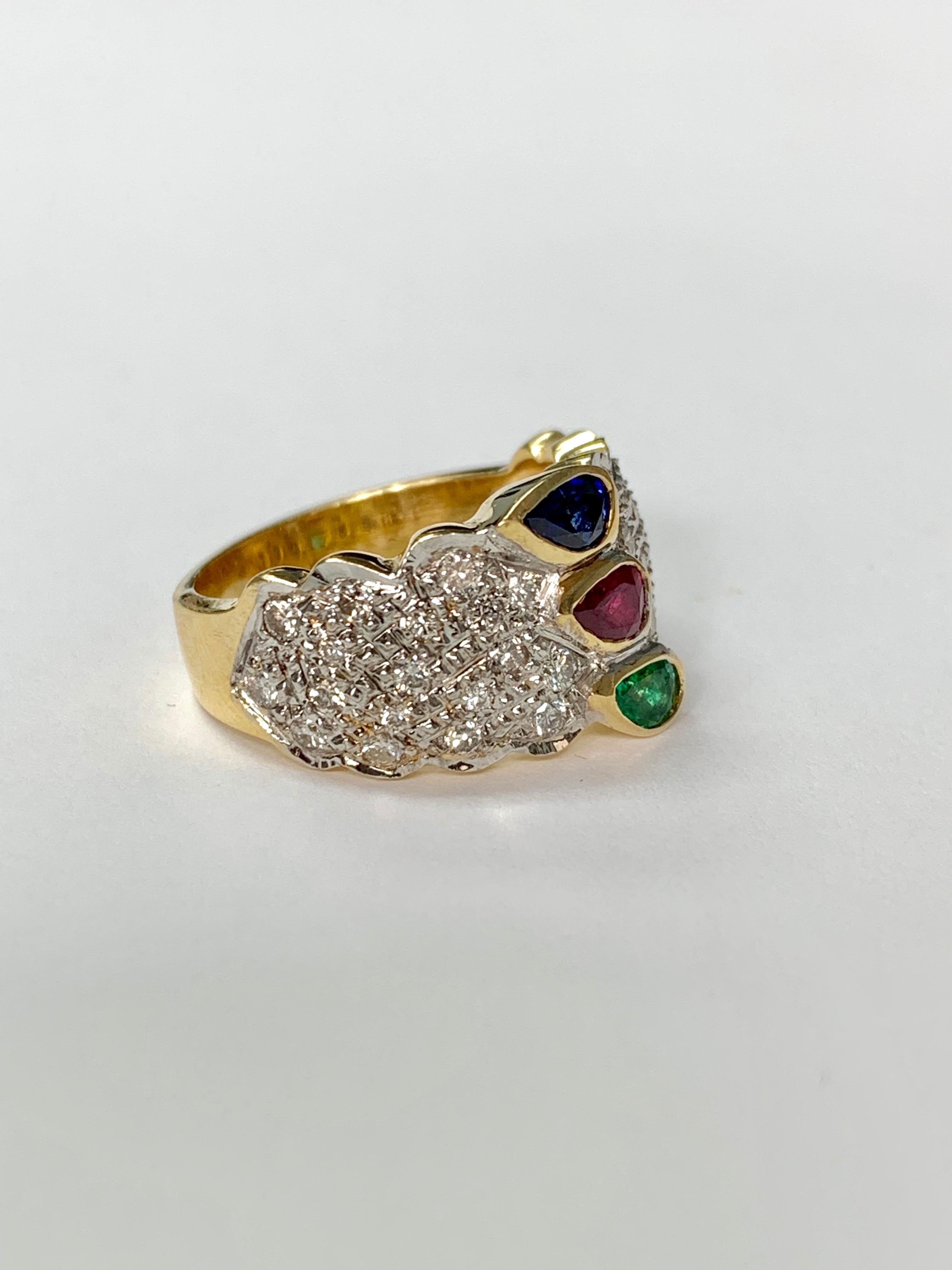 ruby sapphire emerald engagement ring
