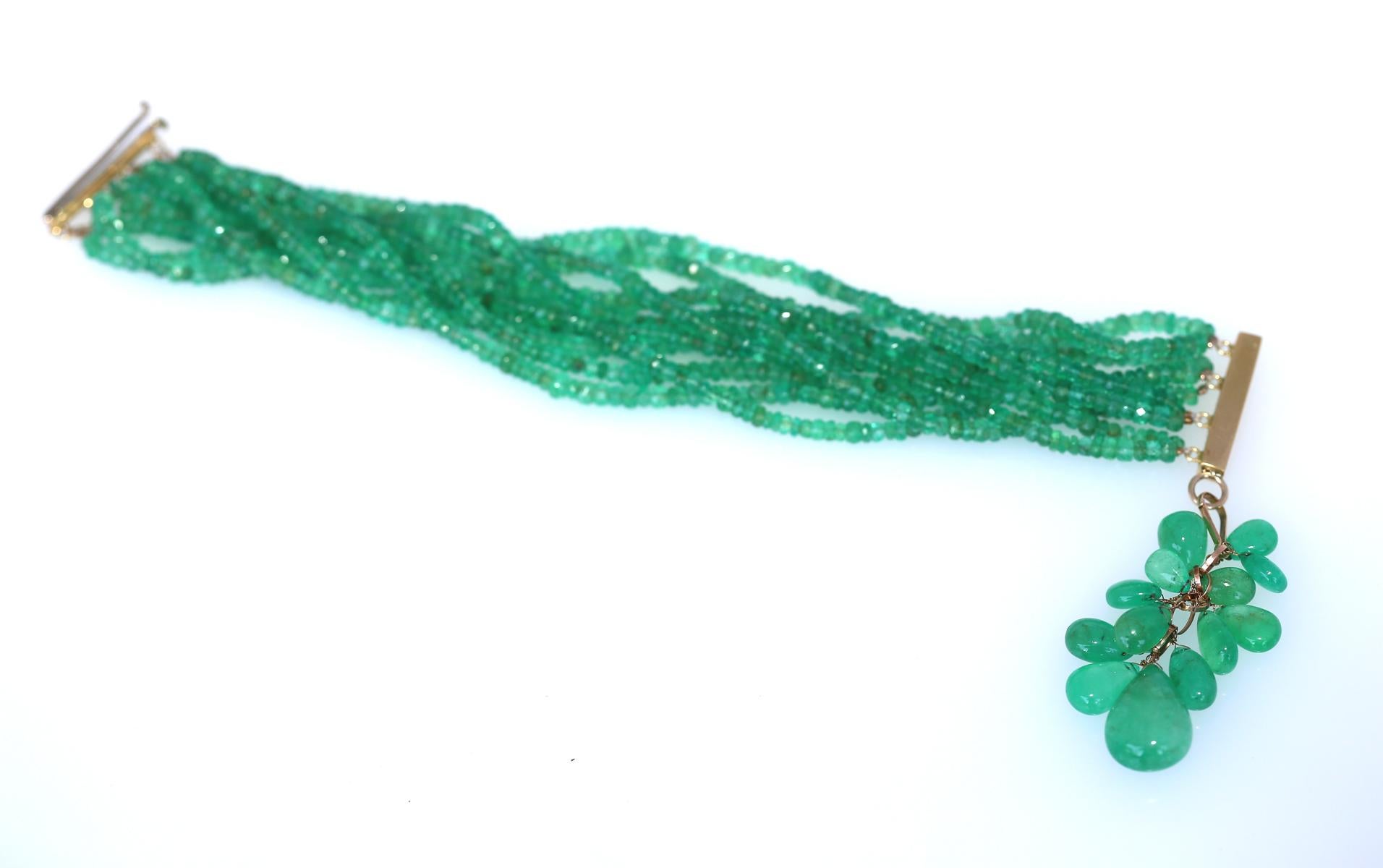 Bracelet Pendant Transformer Emeralds 18K Yellow Gold, 1950 at 1stDibs