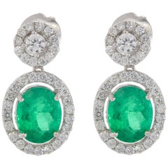 Emeralds and Diamond Earrings Emeralds and Diamond Earrings
