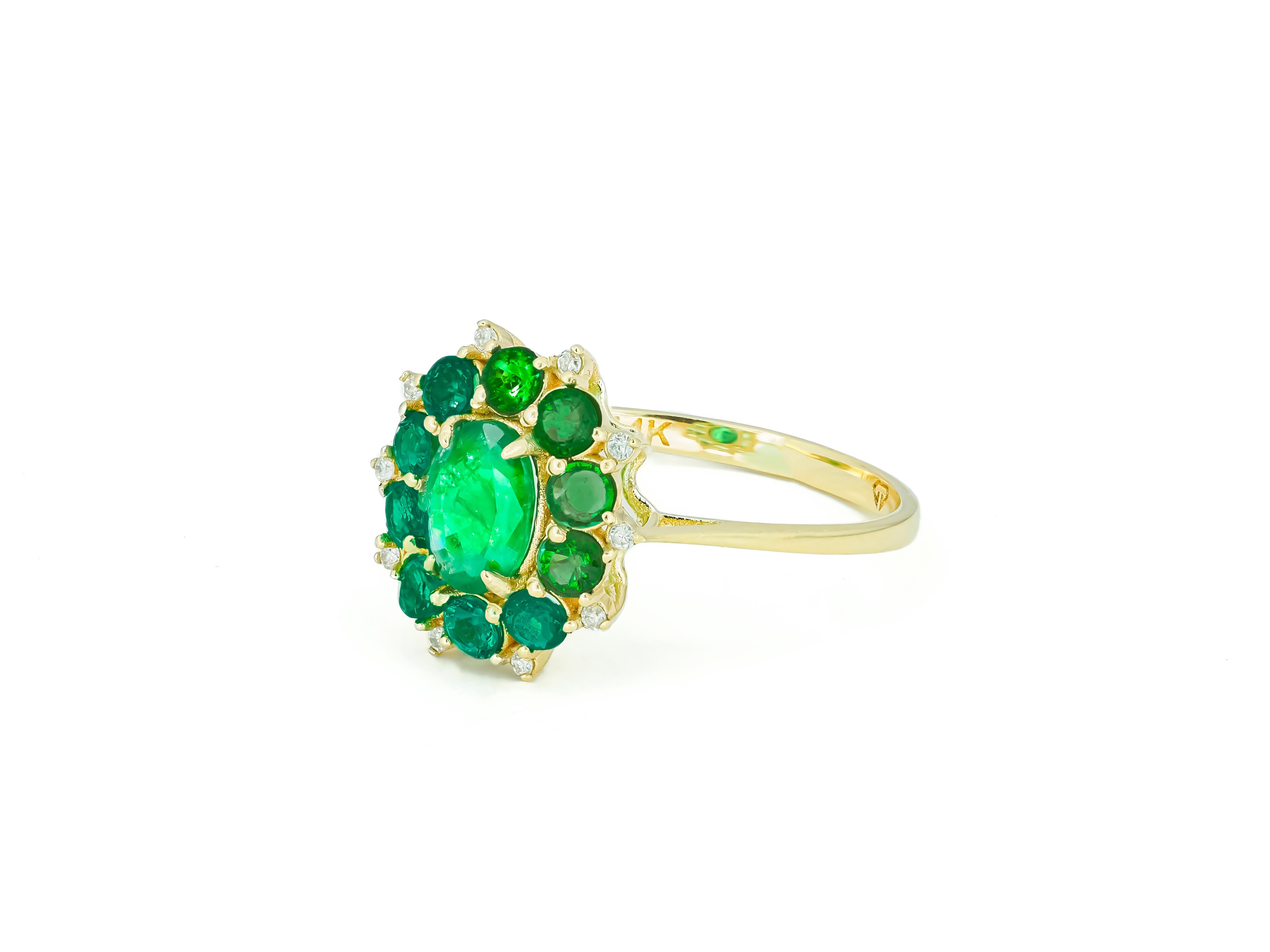 For Sale:  Genuine Emerald 14k gold ring 4