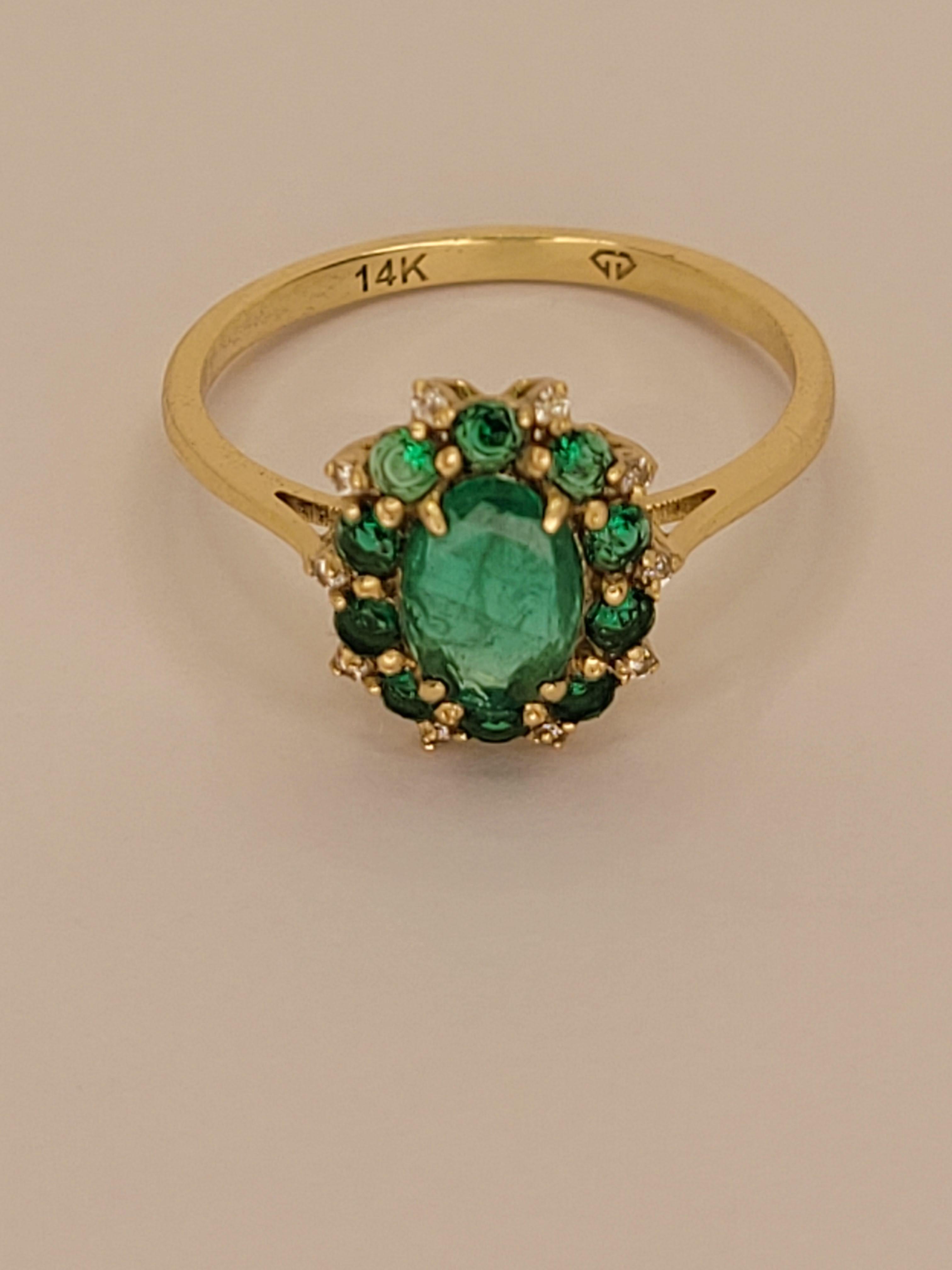 For Sale:  Genuine Emerald 14k gold ring 7