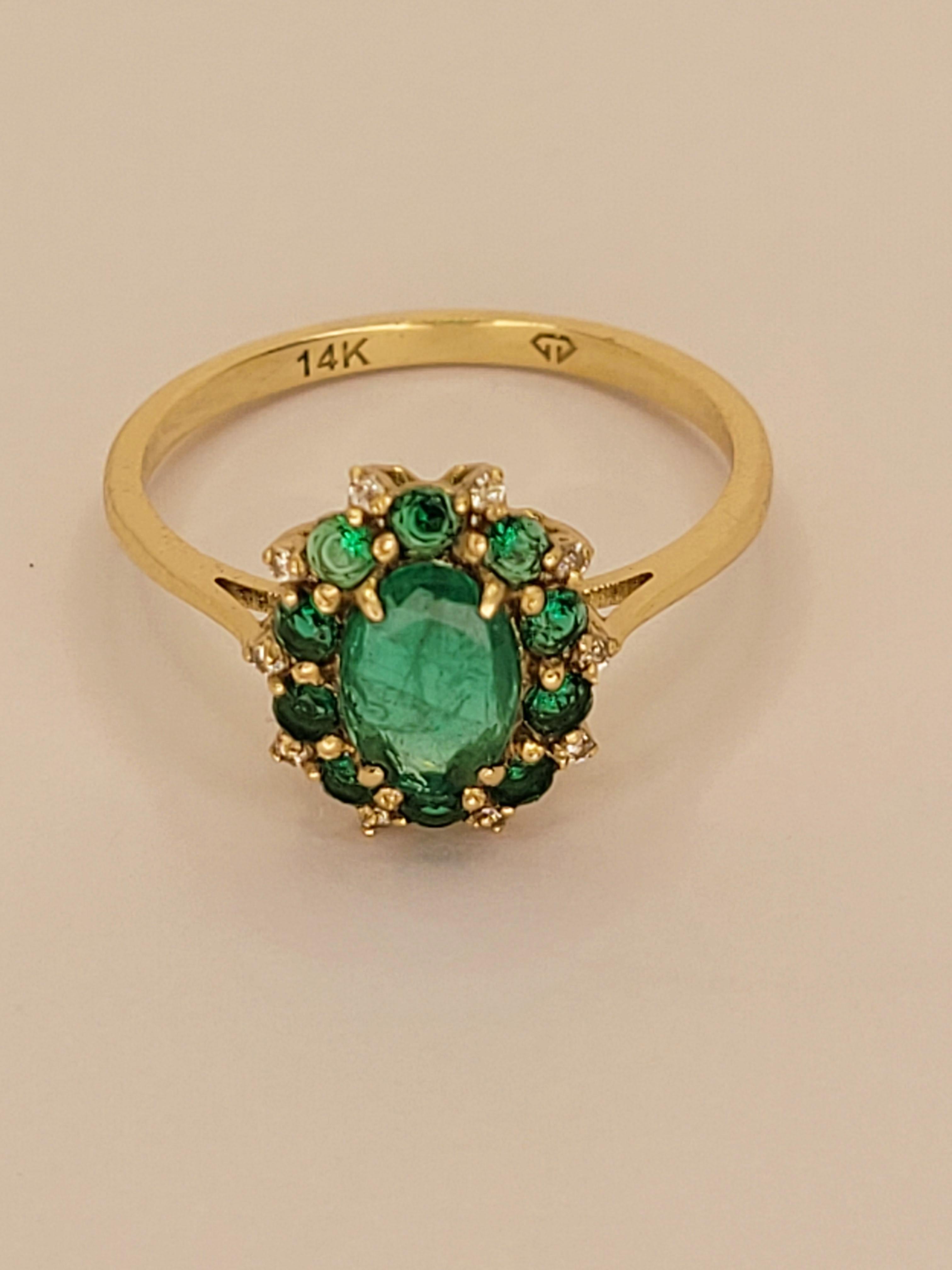 For Sale:  Genuine Emerald 14k gold ring 5