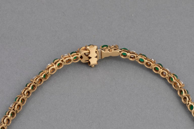 Emeralds and Diamonds French River Necklace For Sale at 1stdibs