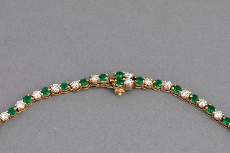 Emeralds and Diamonds French River Necklace For Sale at 1stdibs