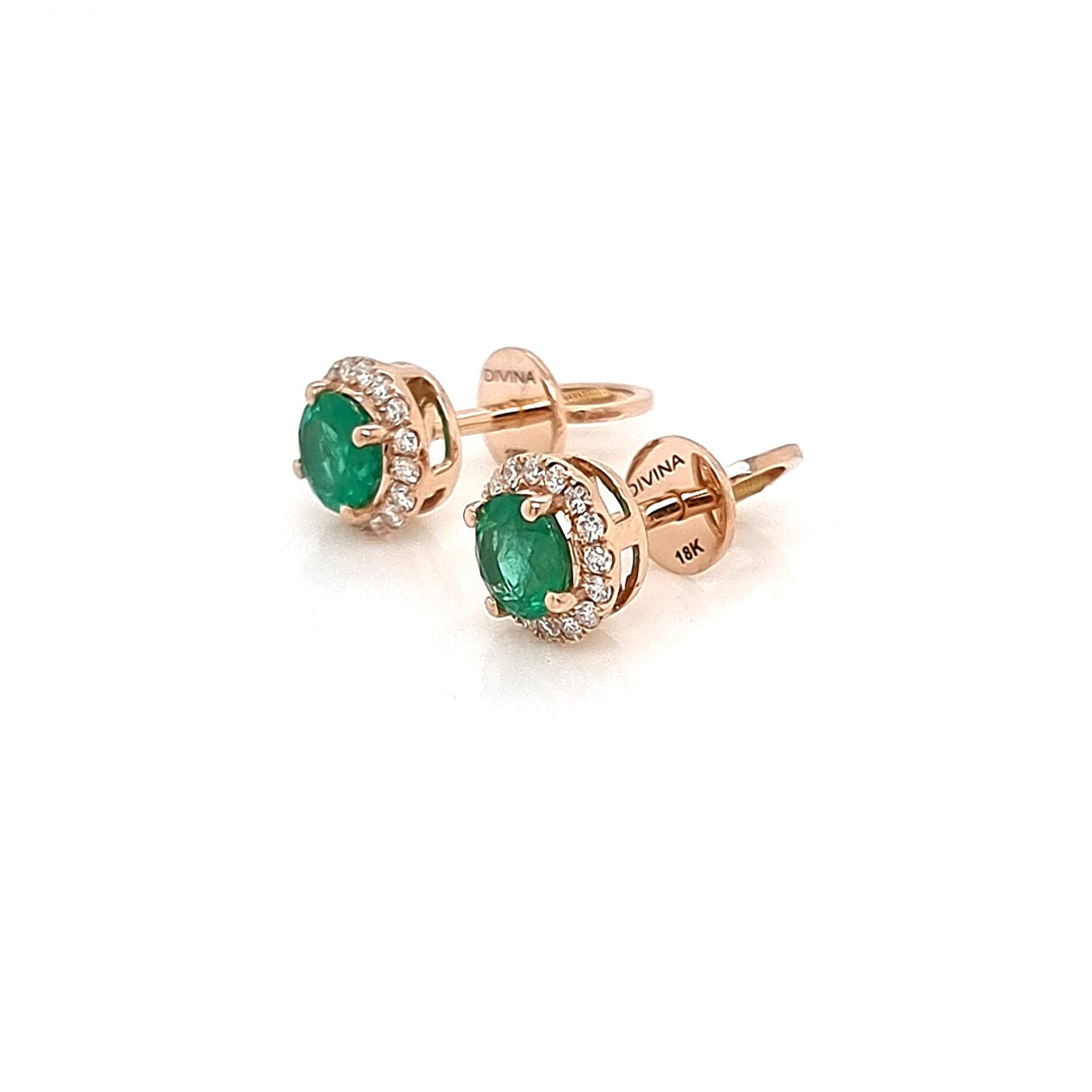 Step into a world of timeless elegance with our classic earrings, boasting the captivating allure of 5.00 mm round emeralds, radiating a rich and lush green hue. These exquisite gemstones are perfectly complemented by dazzling white accent diamonds,