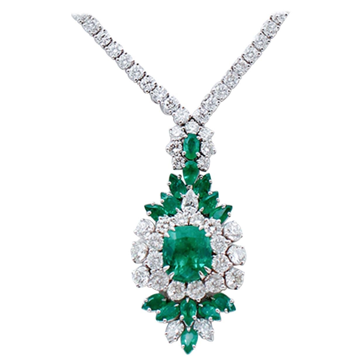 ASPREY White Gold Diamond Emerald Necklace At 1stDibs asprey-white-gold-diamond-emerald-necklace-at-1stdibs