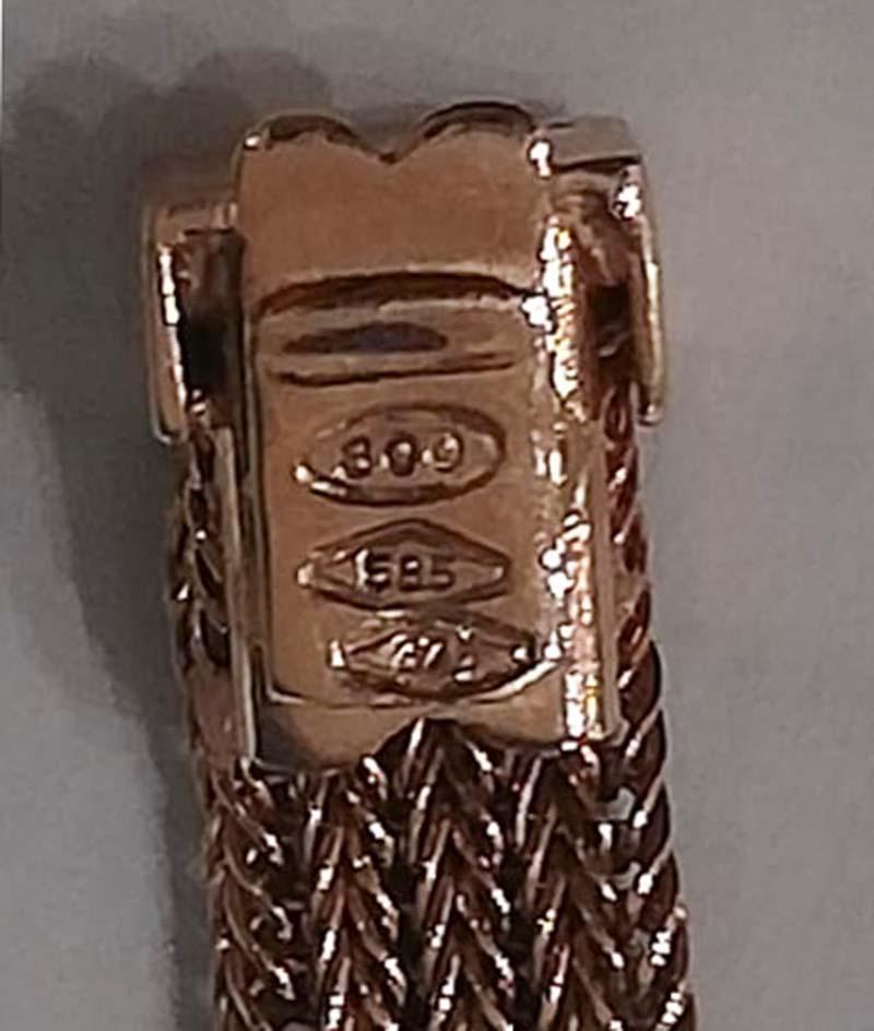 Women's Emeralds, Diamonds, 14 Kt Rose Gold, 9 Kt Rose Gold and Silver Bracelet. For Sale