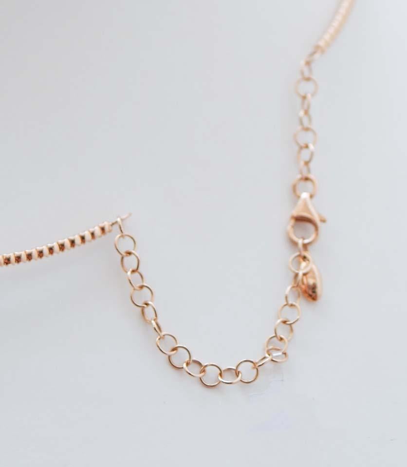 Modern Emeralds, Diamonds, 18 Karat Rose Gold Necklace.