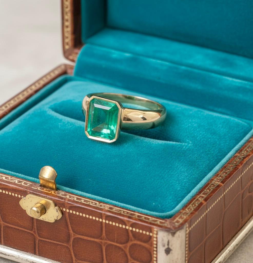 Solitärring mit Smaragden, Maravellous 2,68 Karat natürlicher kolumbianischer Smaragd 18K im Angebot 5