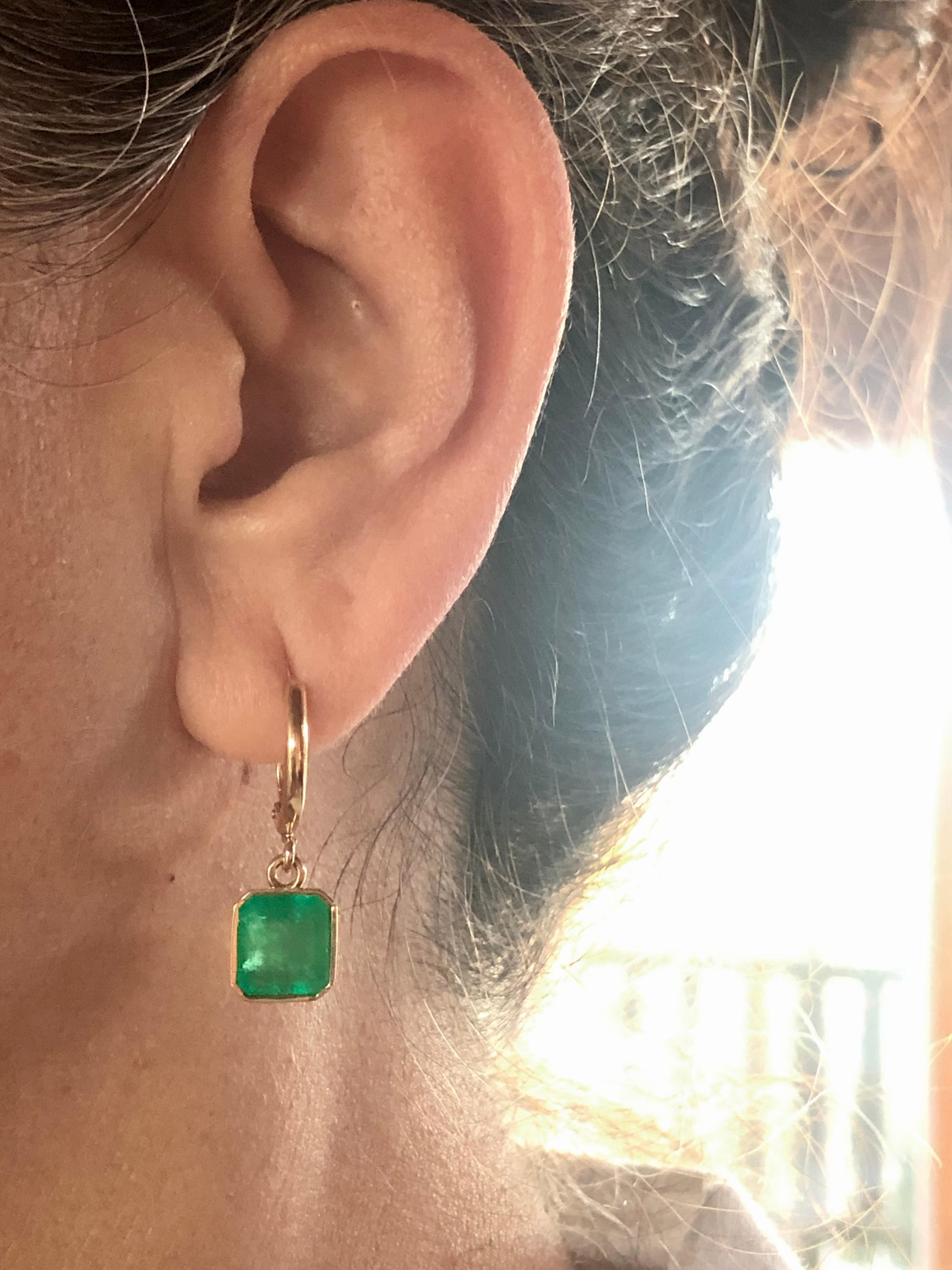 Emeralds Maravellous Drop 4.90 Carat Natural Colombian Emerald Earrings 18K 1
