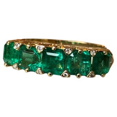 Emeralds Maravellous Magnificent Colombian Emerald Five-Stone Ring 18K