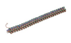 Emeralds, Sapphires, Diamonds, 14Karat Rose Gold Bracelet