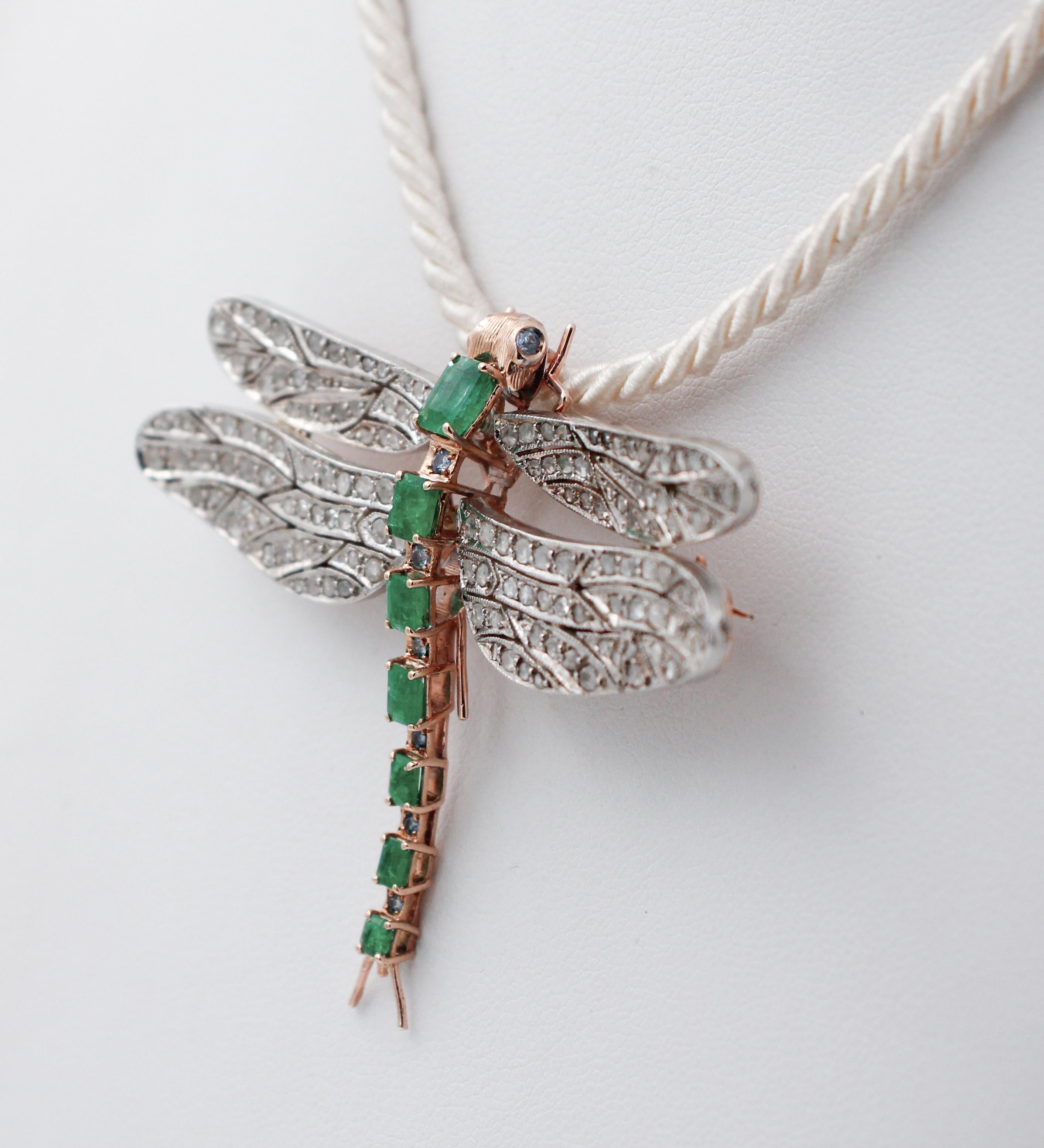 emerald dragonfly pendant