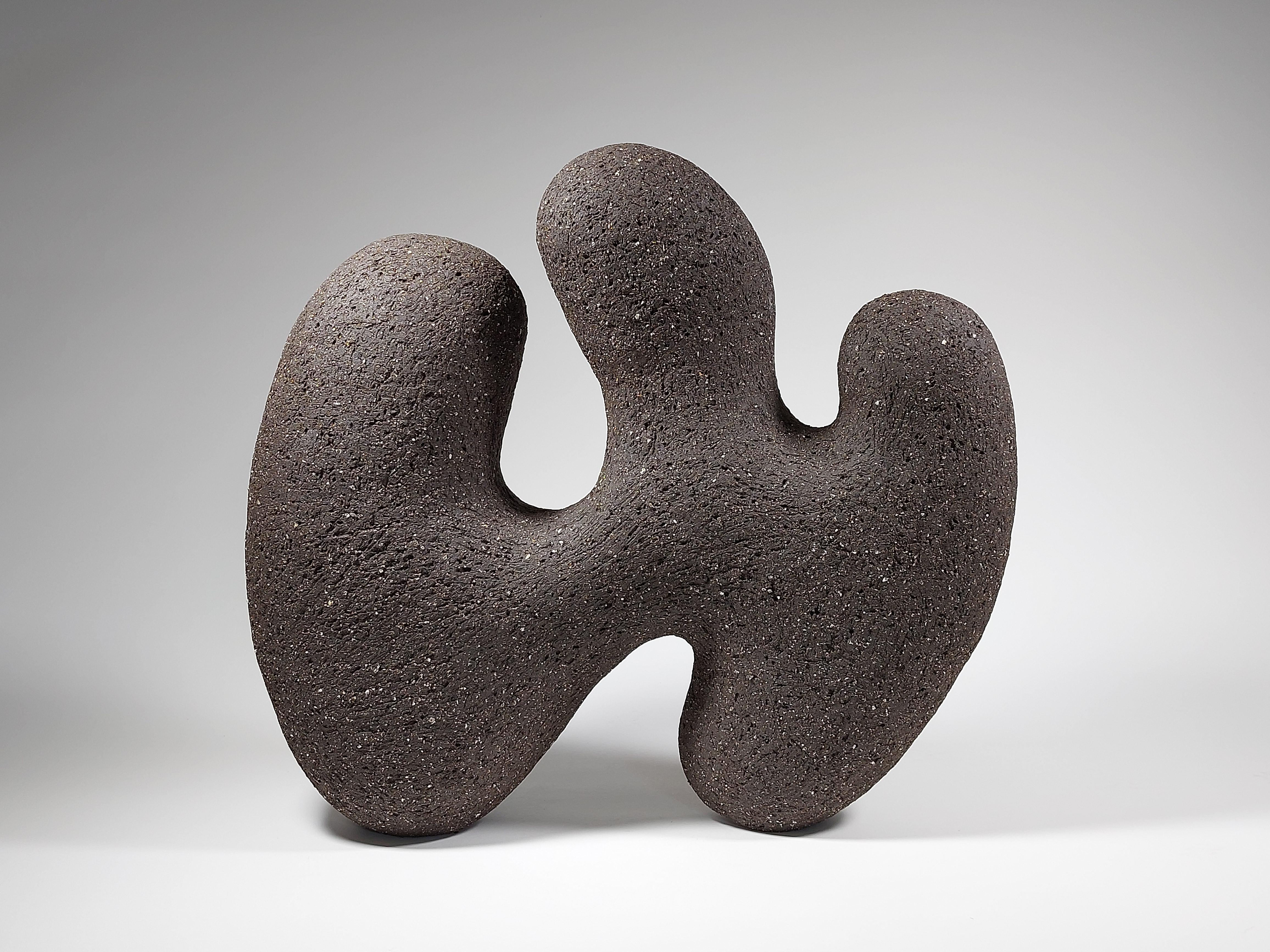 Emerge - Scultura astratta in ceramica nera di Rachel Peters, Regno Unito, In magazzino.

Emerge è una scultura in ceramica di Rachel Peters, realizzata a mano in gres nero fortemente rigato. 

La sua forma asimmetrica si alza e si dispiega con un